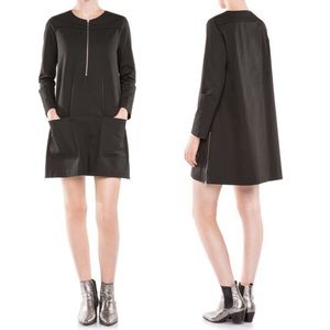 MAJE BLACK DENIM LONG SLEEVE TENT DRESS